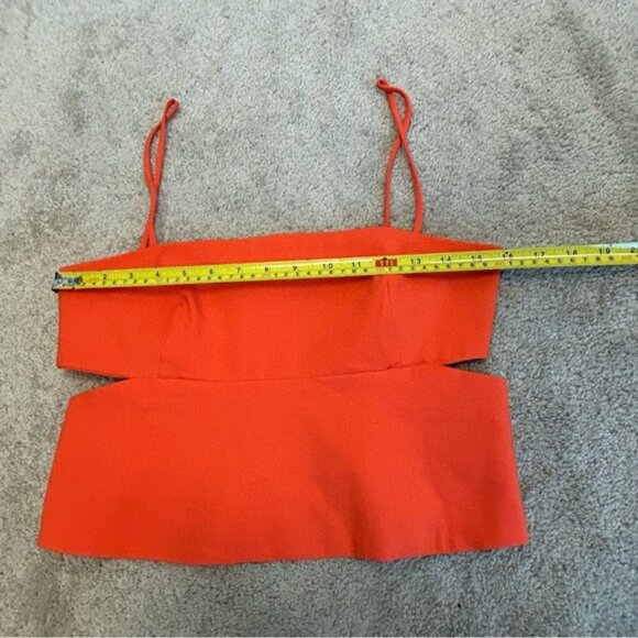 Zara Bright orange cutout camisole top blouse Sz L NWOT spring summer festival - Picture 8 of 16